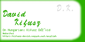 david kifusz business card